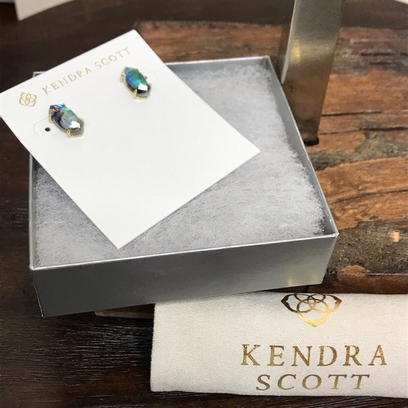NWT Kendra Scott Betty Earrings in Abalone Shell! - Picture 4 of 7